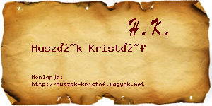 Huszák Kristóf névjegykártya
