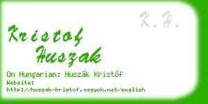 kristof huszak business card