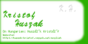 kristof huszak business card